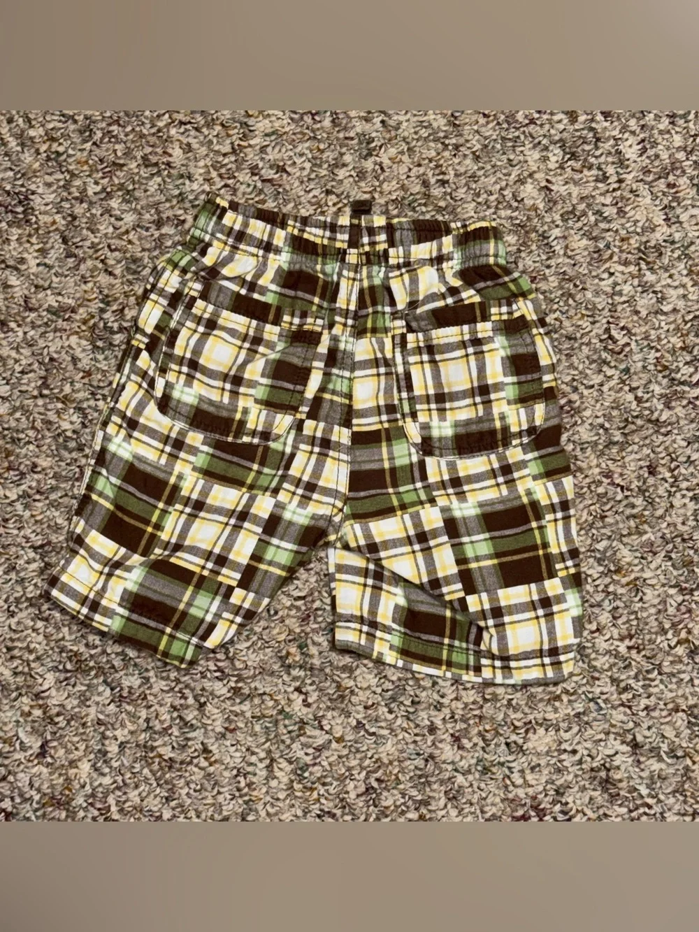 Boys toddler 18-24 month shorts Kids Plaid Pull-On Shorts